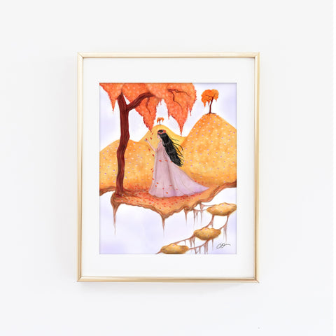 Floating Island in the Autumn Art Print