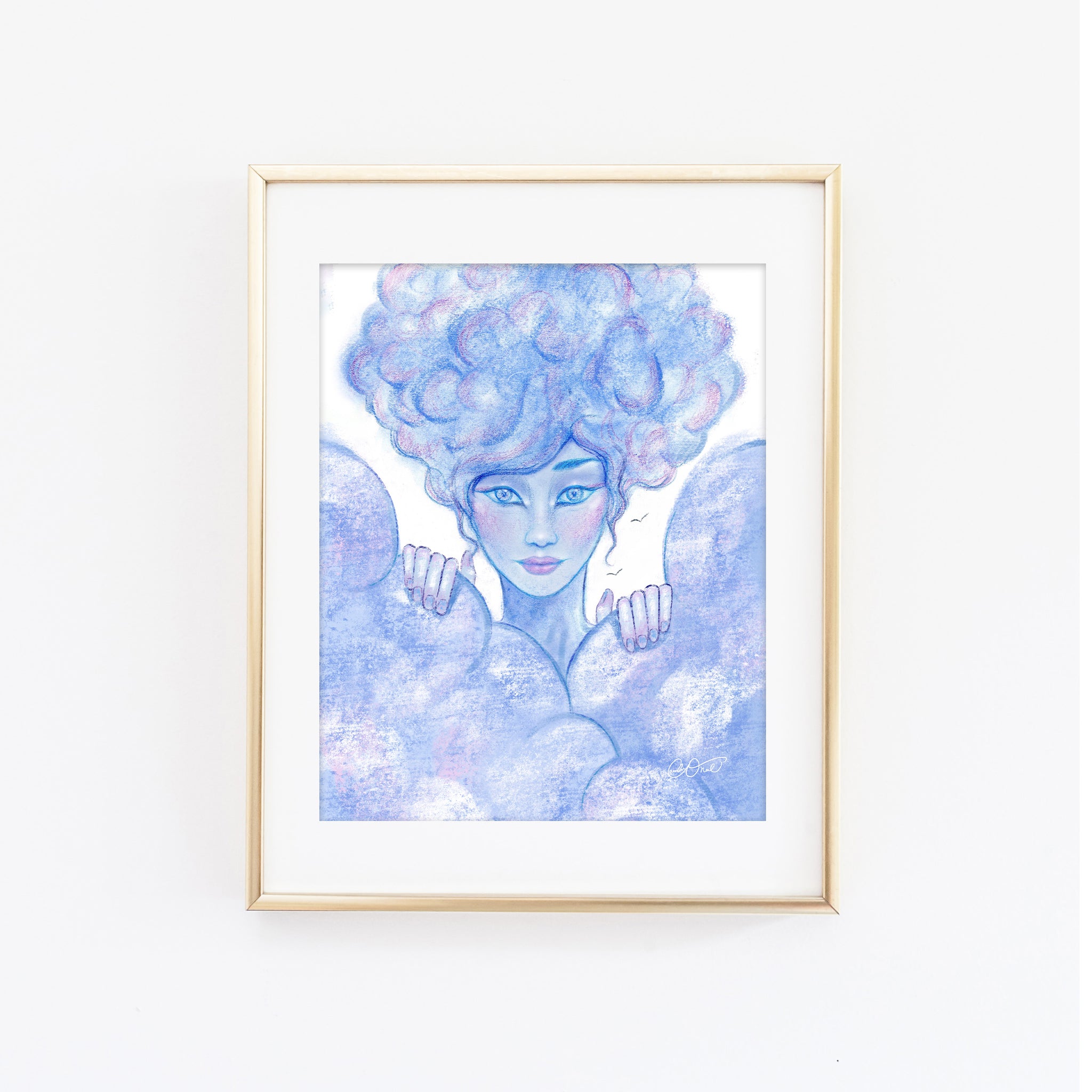 Introverted Cloud Girl Art Print