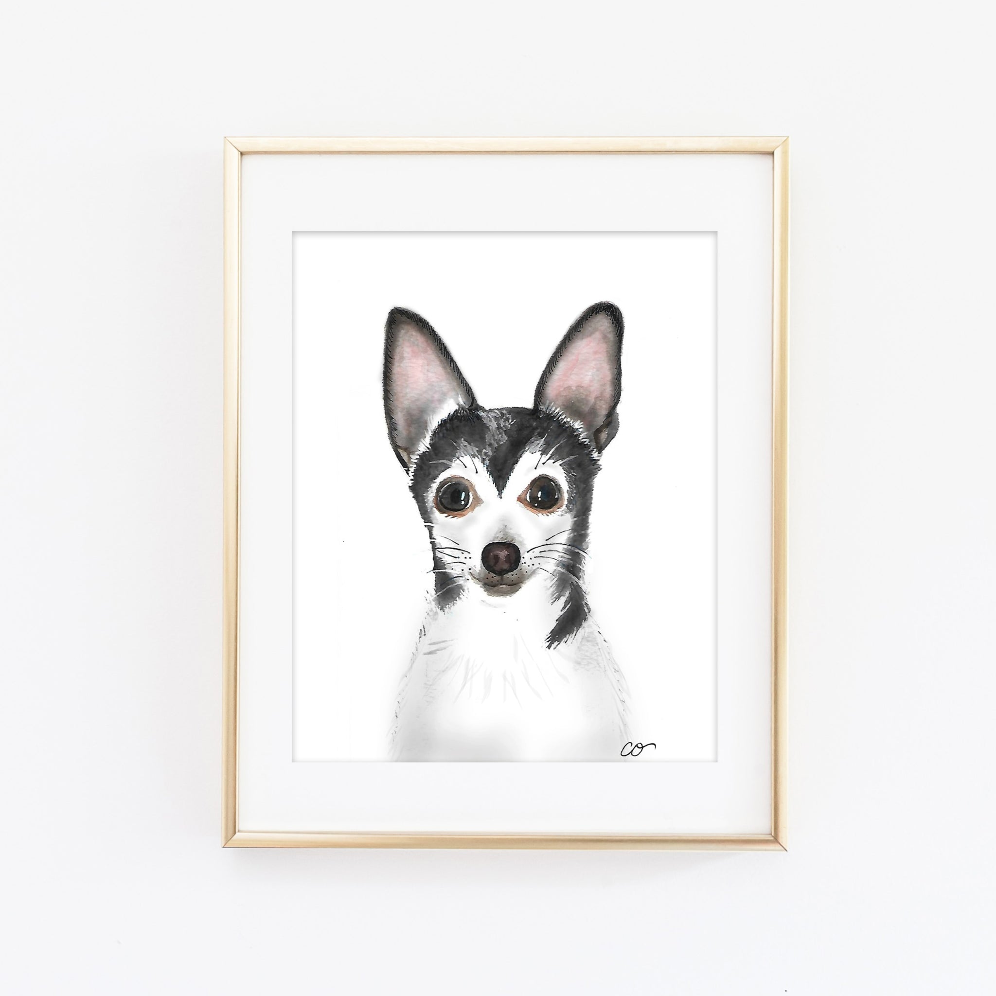 Custom Watercolor / Color Pencil Pet Portrait 9x12