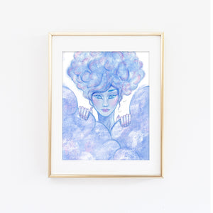 Introverted Cloud Girl Art Print